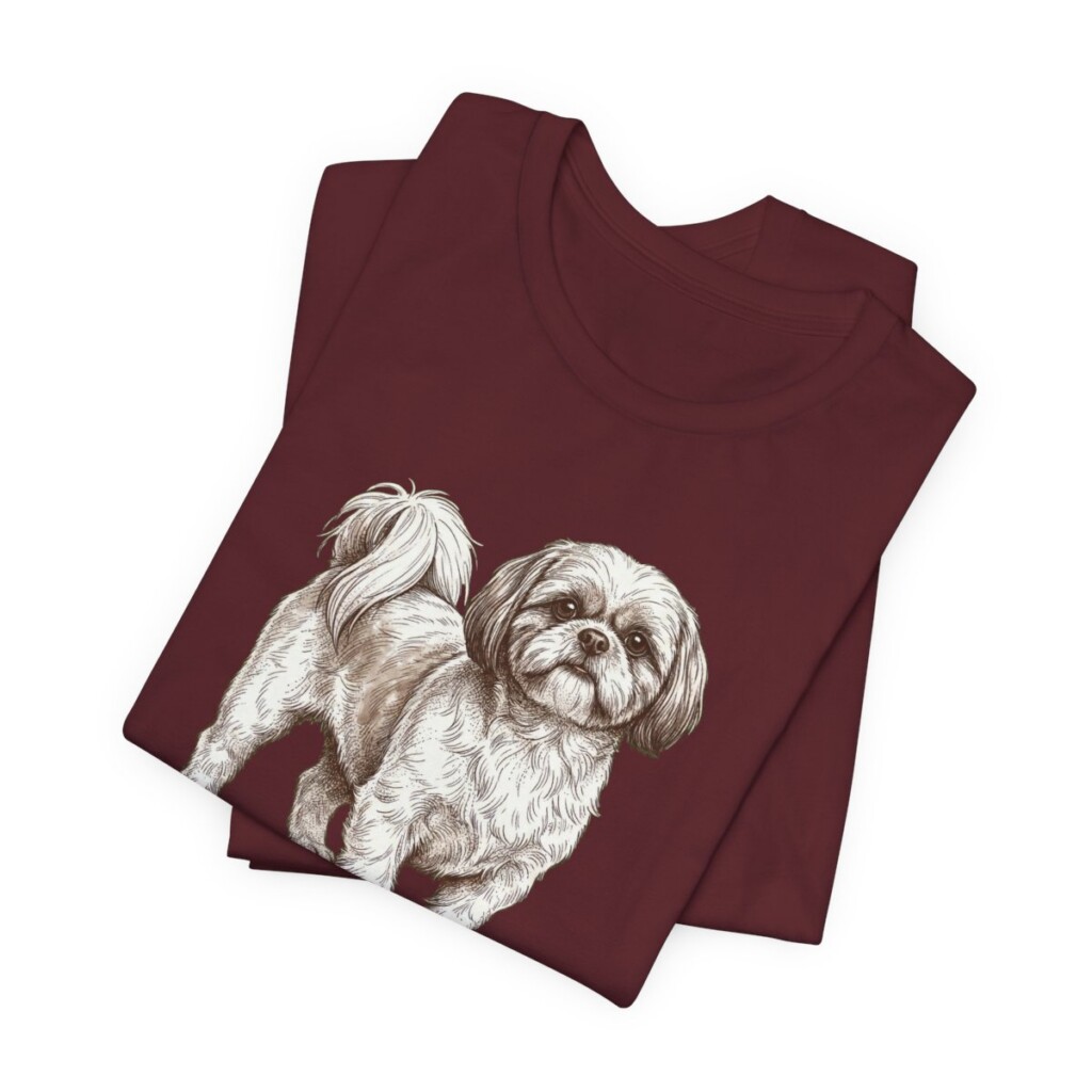 Shih Tzu Lover Shirt, Vintage Dog Sketch Tee, Dog Lover Gift