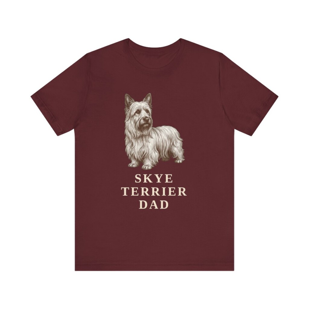 Skye Terrier Dad Shirt, Vintage Dog Sketch Tee, Dog Dad Gift