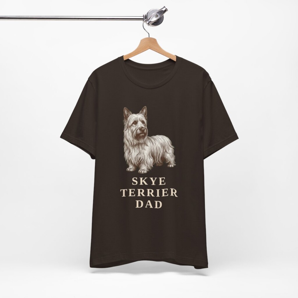 Skye Terrier Dad Shirt, Vintage Dog Sketch Tee, Dog Dad Gift