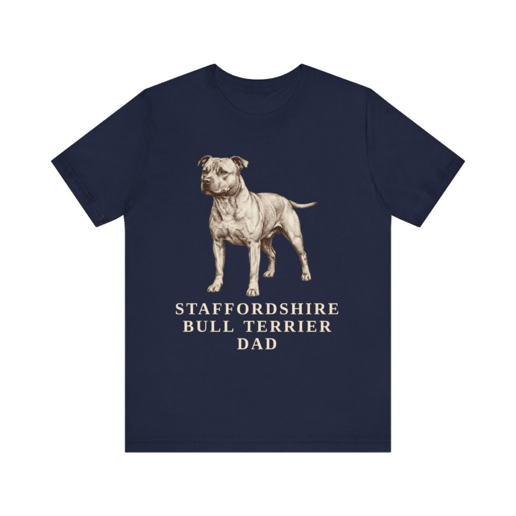 Staffordshire Bull Terrier Dad Shirt, Vintage Dog Sketch Tee, Dog Dad Gift