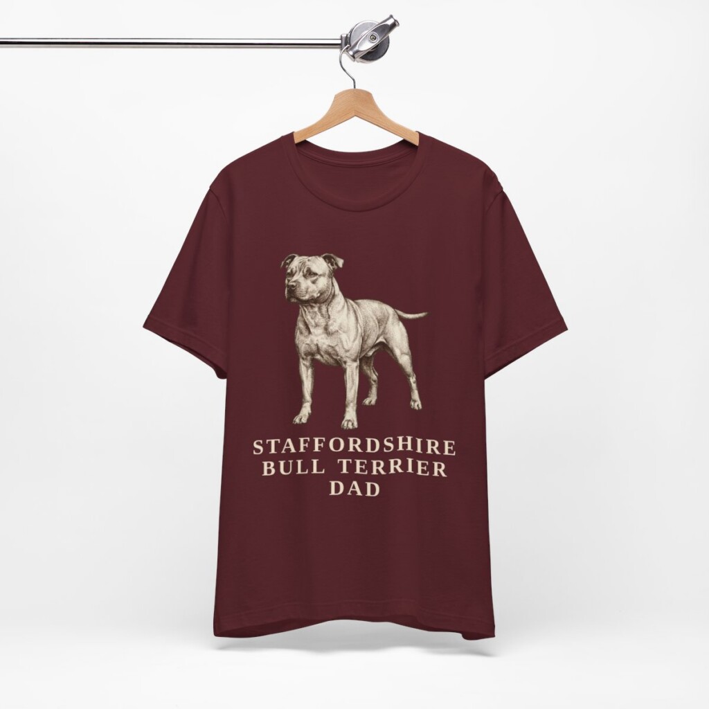 Staffordshire Bull Terrier Dad Shirt, Vintage Dog Sketch Tee, Dog Dad Gift