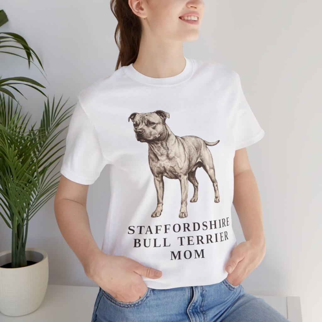 Staffordshire Bull Terrier Mom Shirt, Vintage Dog Sketch Tee, Dog Mom Gift