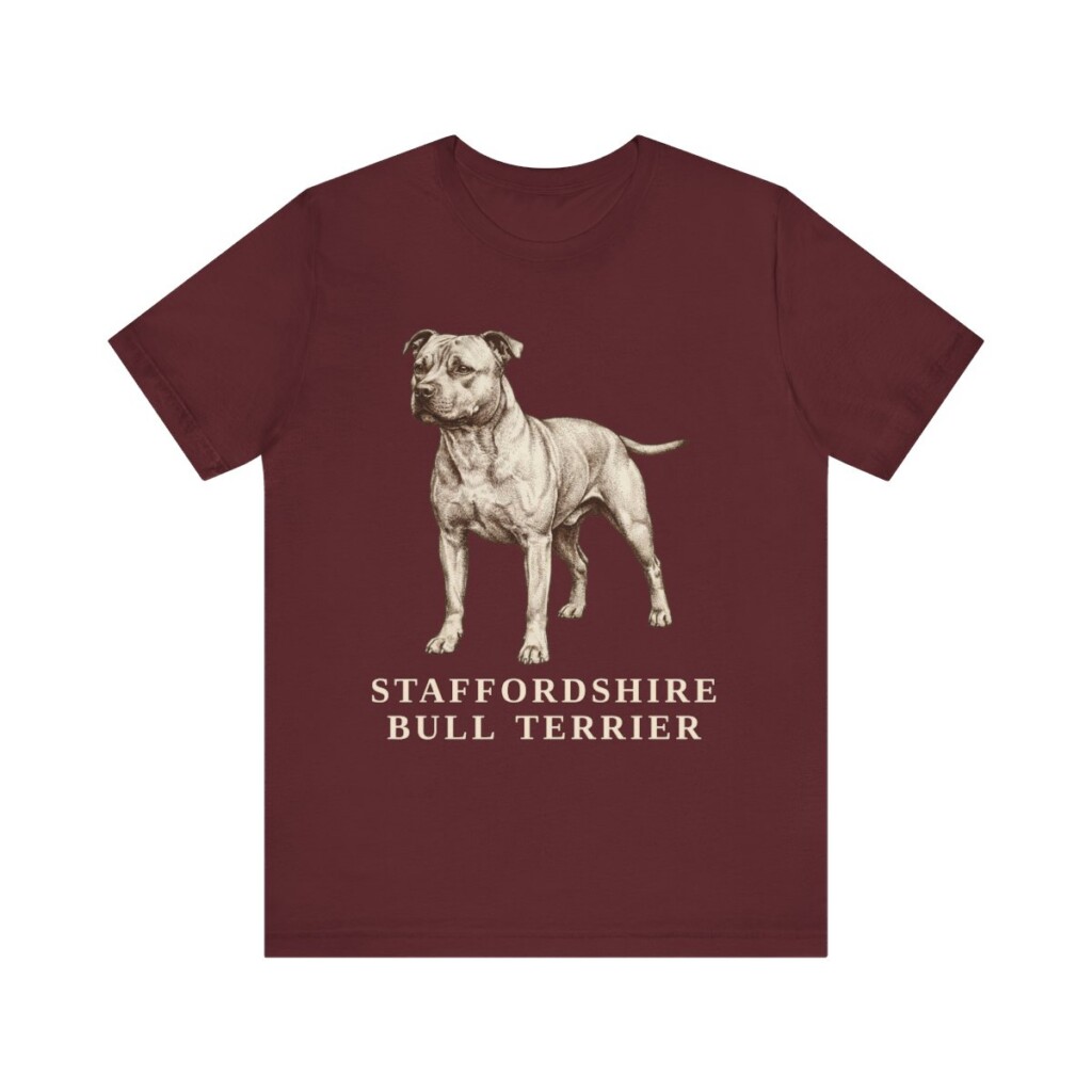 Staffordshire Bull Terrier Lover Shirt, Vintage Dog Sketch Tee, Dog Lover Gift
