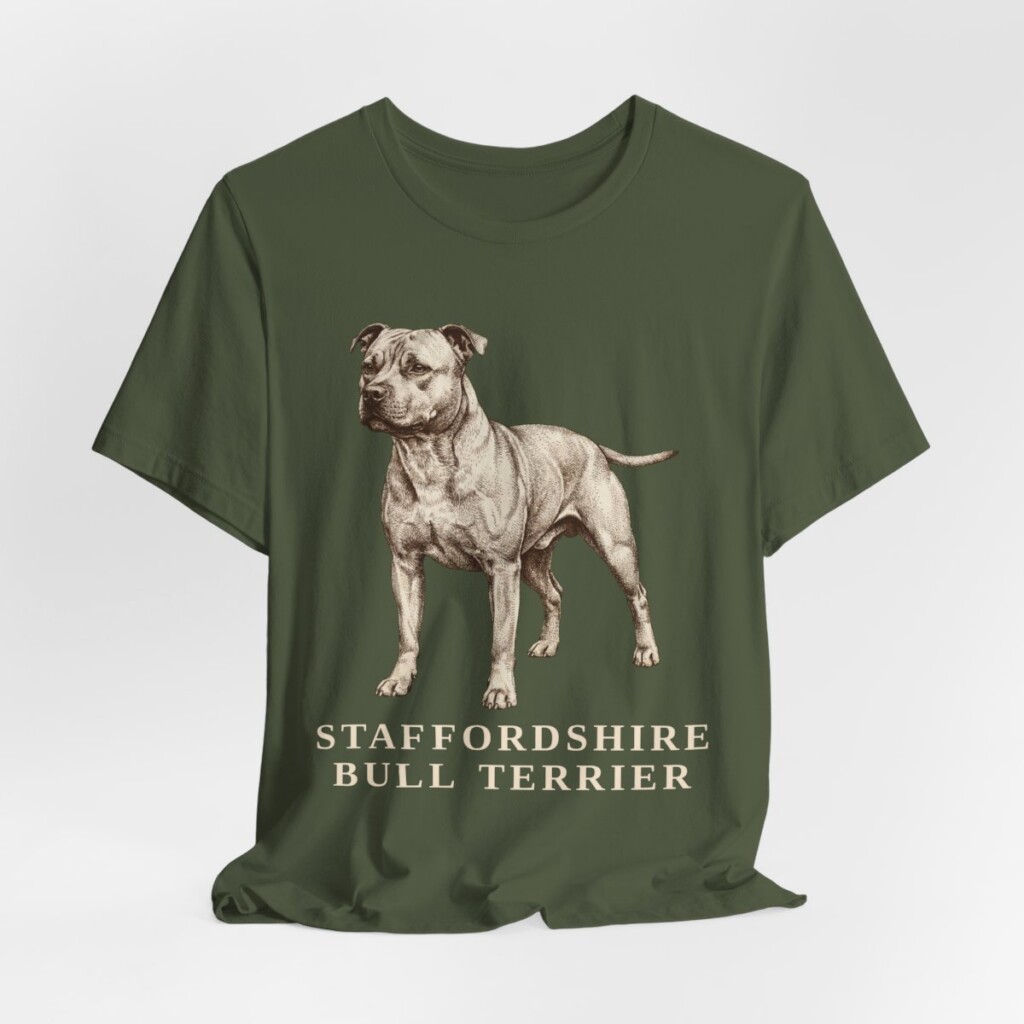 Staffordshire Bull Terrier Lover Shirt, Vintage Dog Sketch Tee, Dog Lover Gift