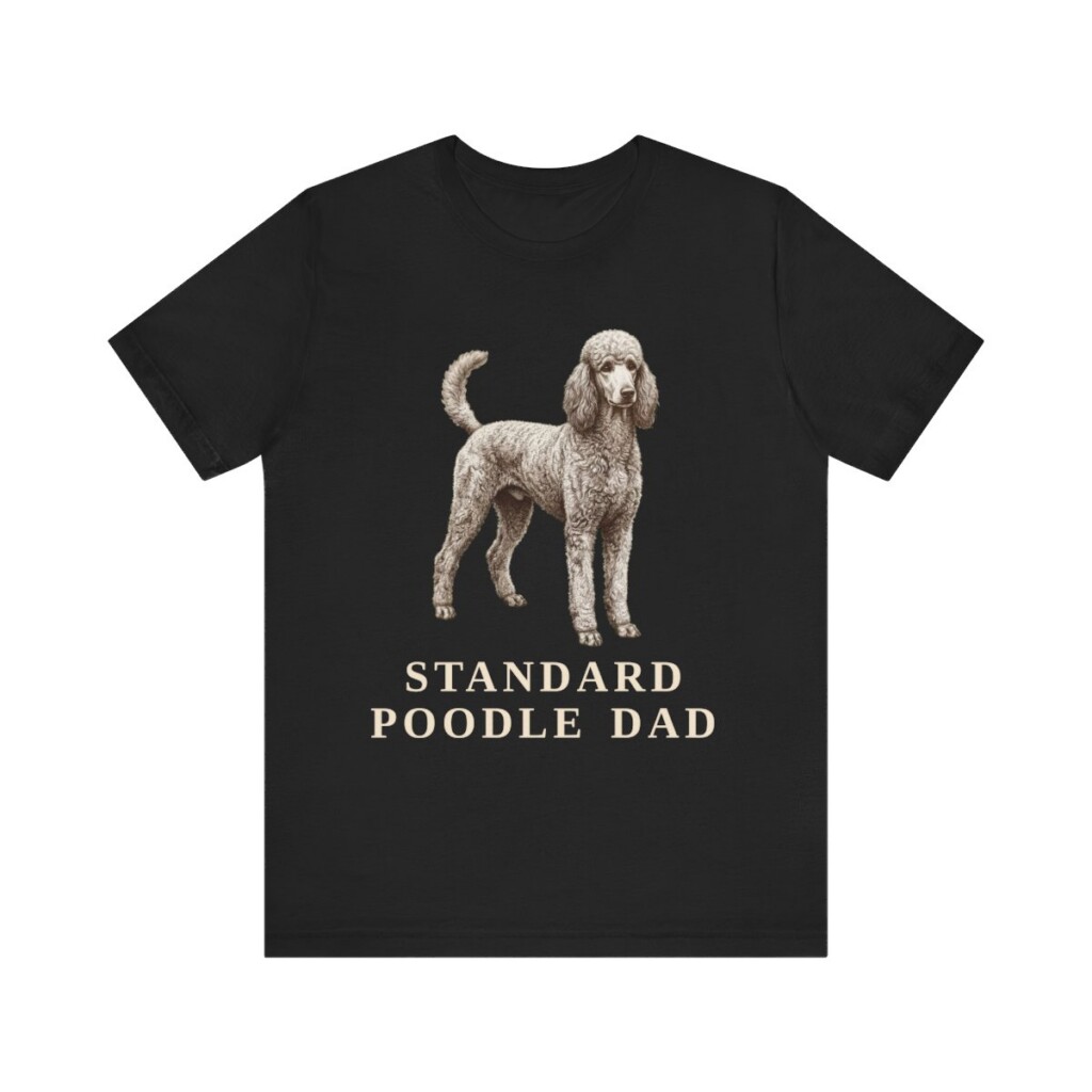 Standard Poodle Dad Shirt, Vintage Dog Sketch Tee, Dog Dad Gift