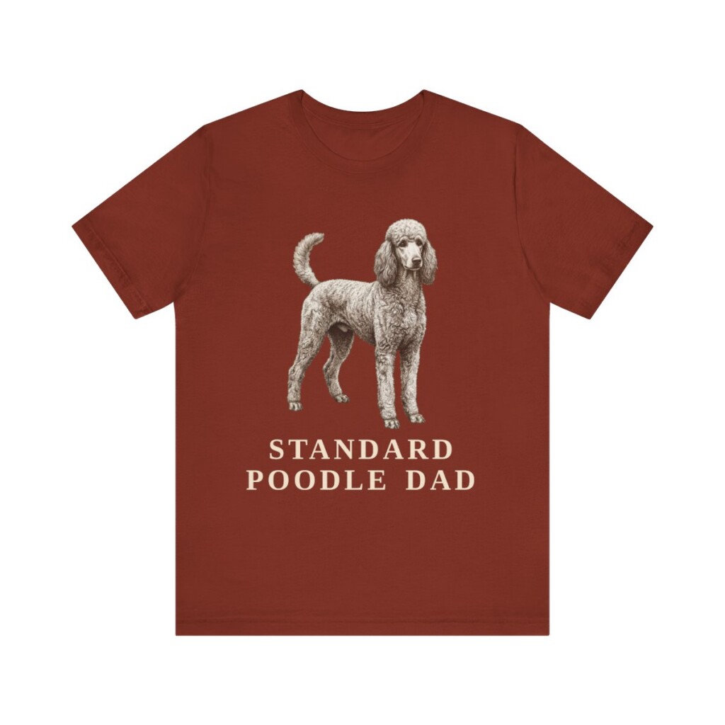 Standard Poodle Dad Shirt, Vintage Dog Sketch Tee, Dog Dad Gift