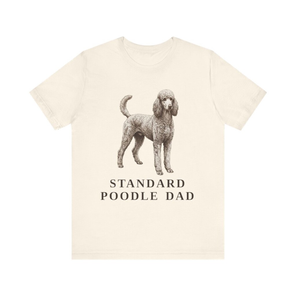 Standard Poodle Dad Shirt, Vintage Dog Sketch Tee, Dog Dad Gift