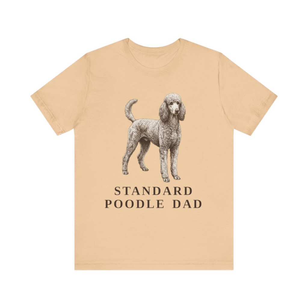 Standard Poodle Dad Shirt, Vintage Dog Sketch Tee, Dog Dad Gift