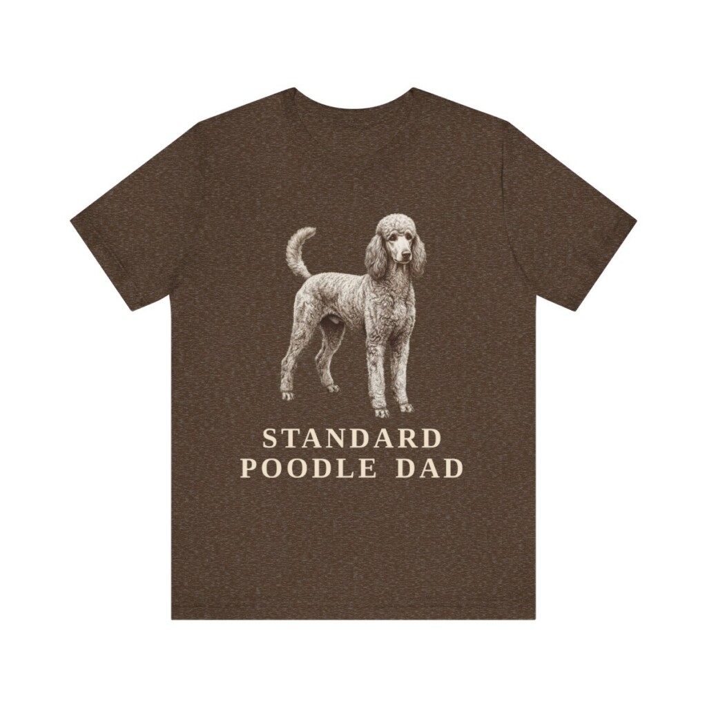 Standard Poodle Dad Shirt, Vintage Dog Sketch Tee, Dog Dad Gift