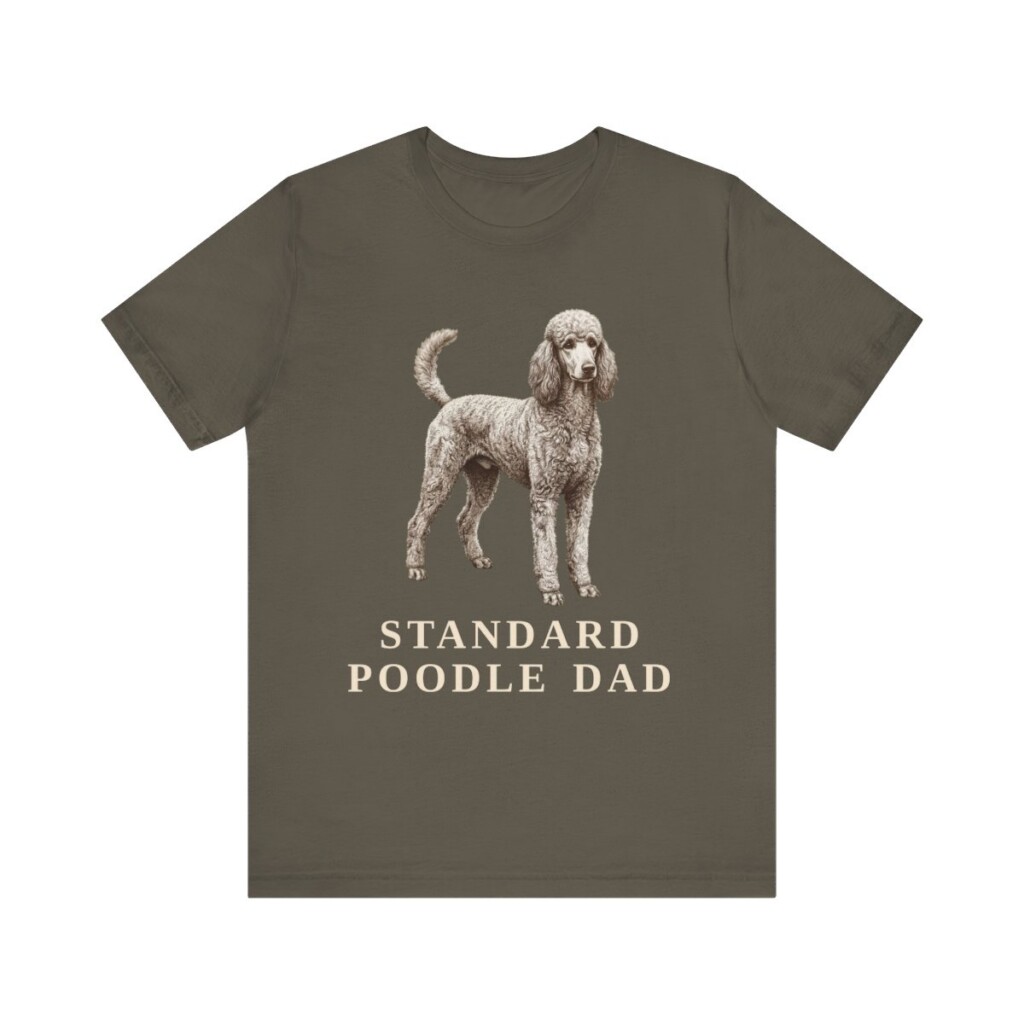 Standard Poodle Dad Shirt, Vintage Dog Sketch Tee, Dog Dad Gift