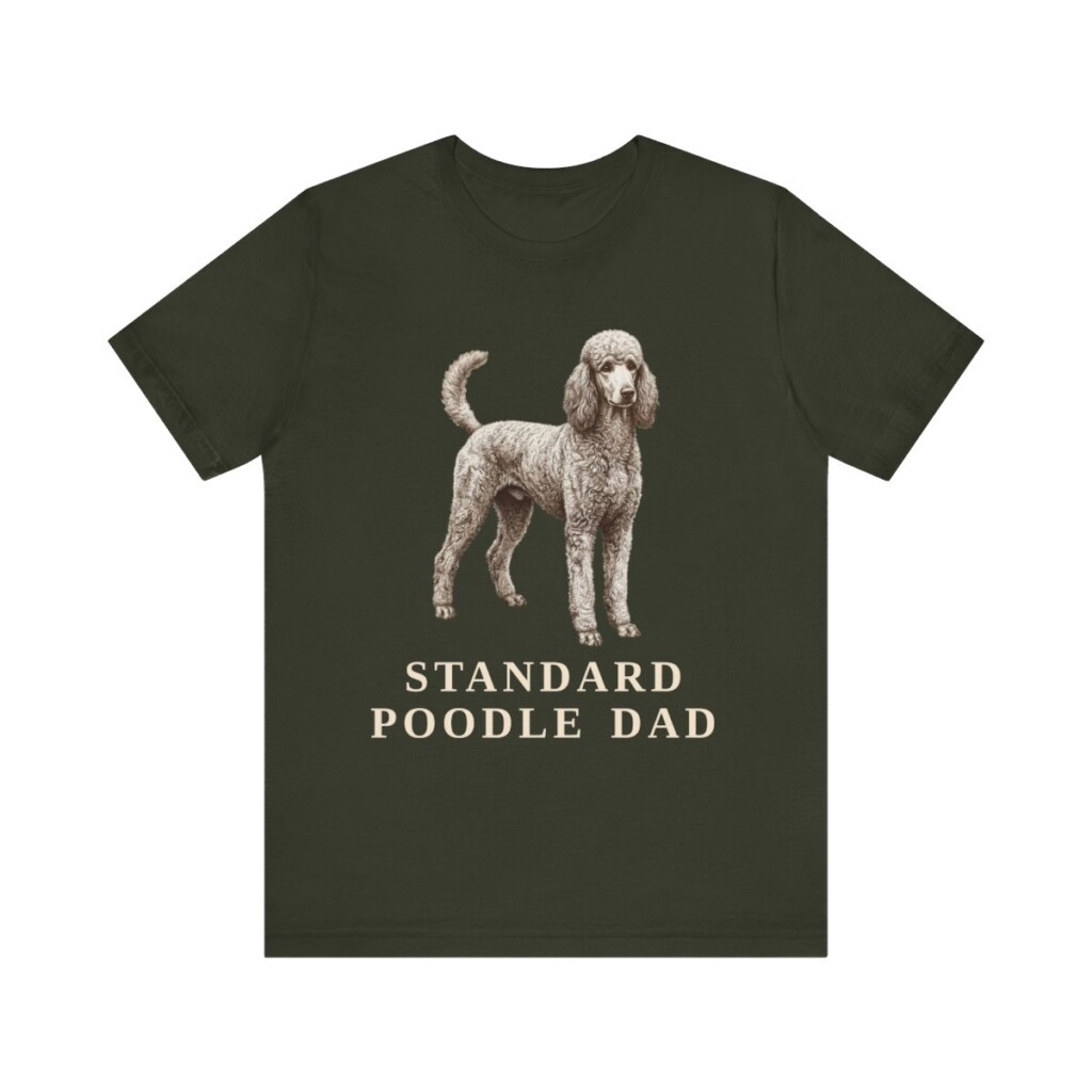 Standard Poodle Dad Shirt, Vintage Dog Sketch Tee, Dog Dad Gift