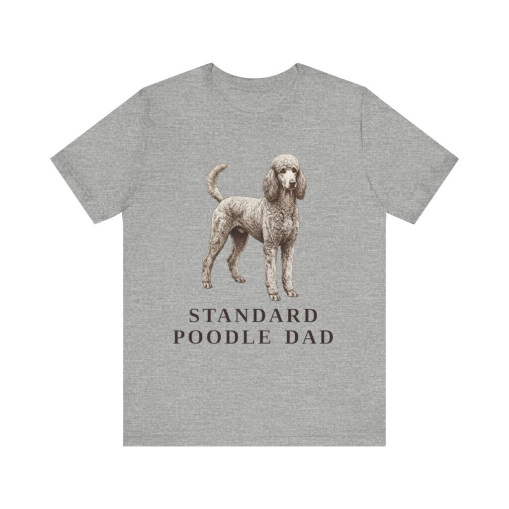 Standard Poodle Dad Shirt, Vintage Dog Sketch Tee, Dog Dad Gift