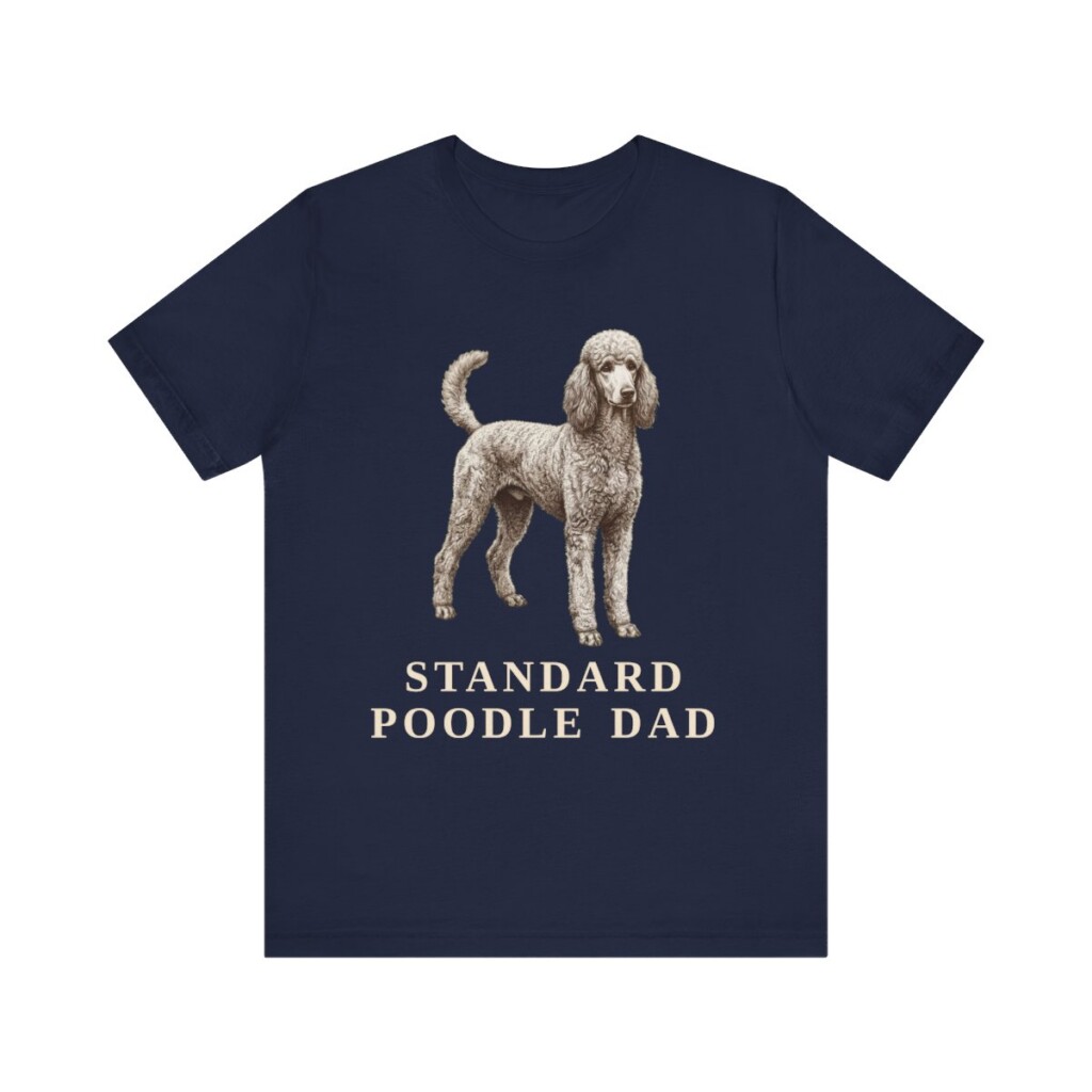 Standard Poodle Dad Shirt, Vintage Dog Sketch Tee, Dog Dad Gift