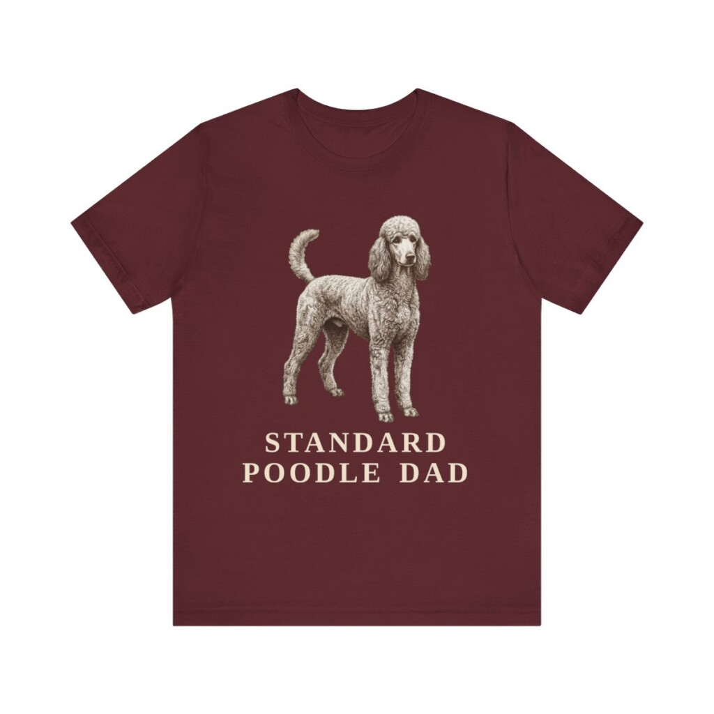 Standard Poodle Dad Shirt, Vintage Dog Sketch Tee, Dog Dad Gift