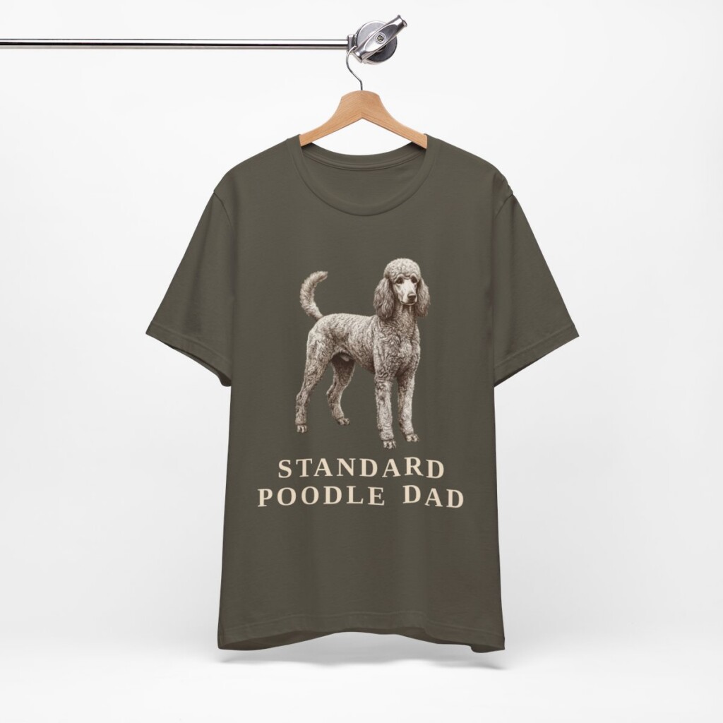 Standard Poodle Dad Shirt, Vintage Dog Sketch Tee, Dog Dad Gift