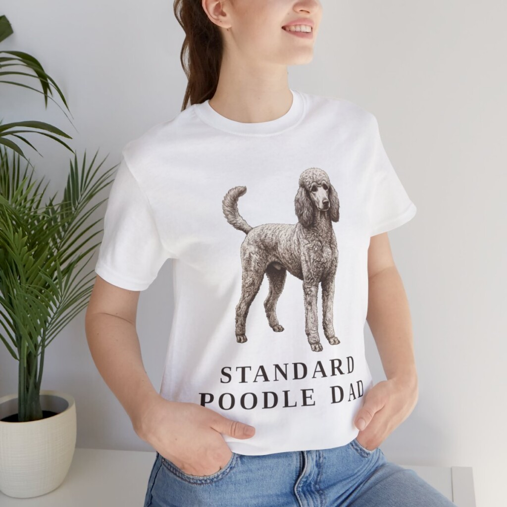 Standard Poodle Dad Shirt, Vintage Dog Sketch Tee, Dog Dad Gift