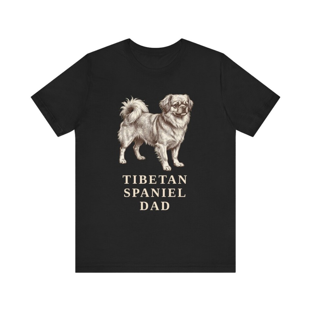 Tibetan Spaniel Dad Shirt, Vintage Dog Sketch Tee, Dog Dad Gift