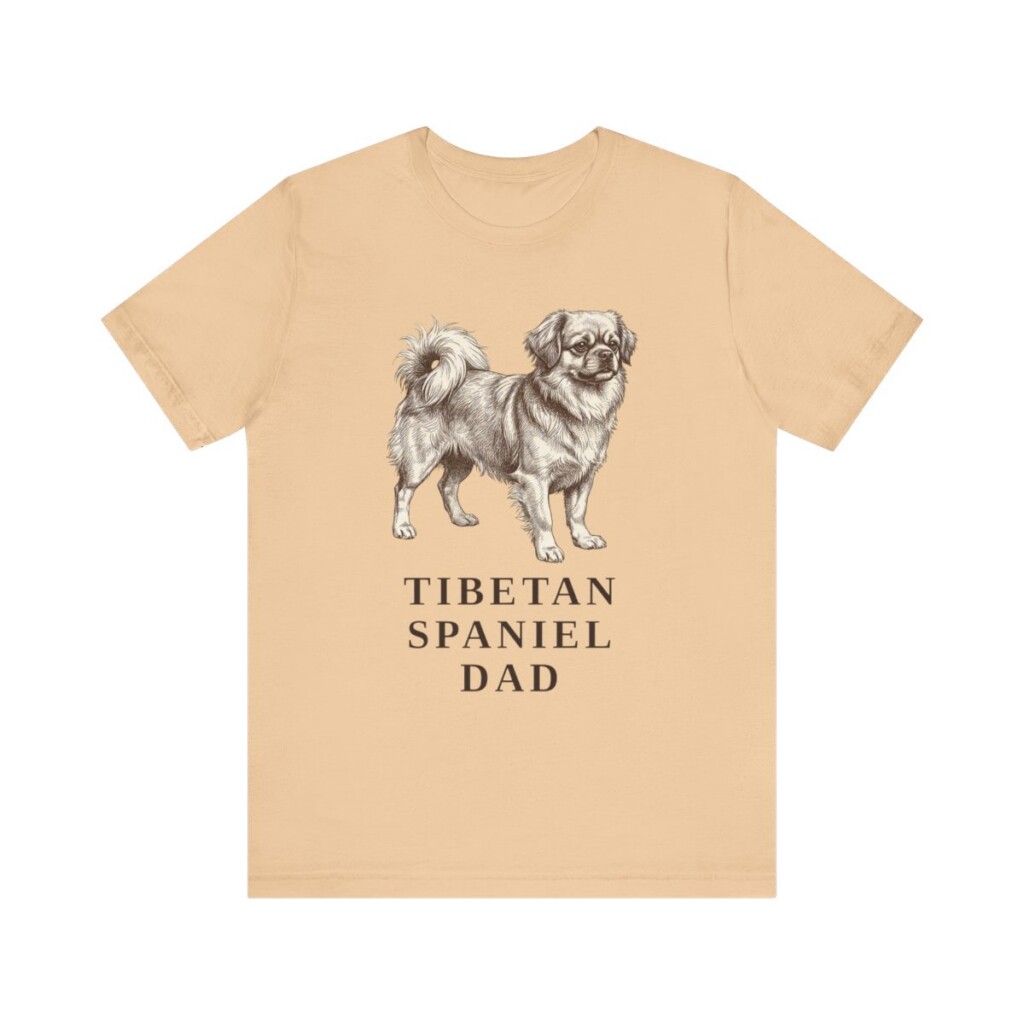 Tibetan Spaniel Dad Shirt, Vintage Dog Sketch Tee, Dog Dad Gift