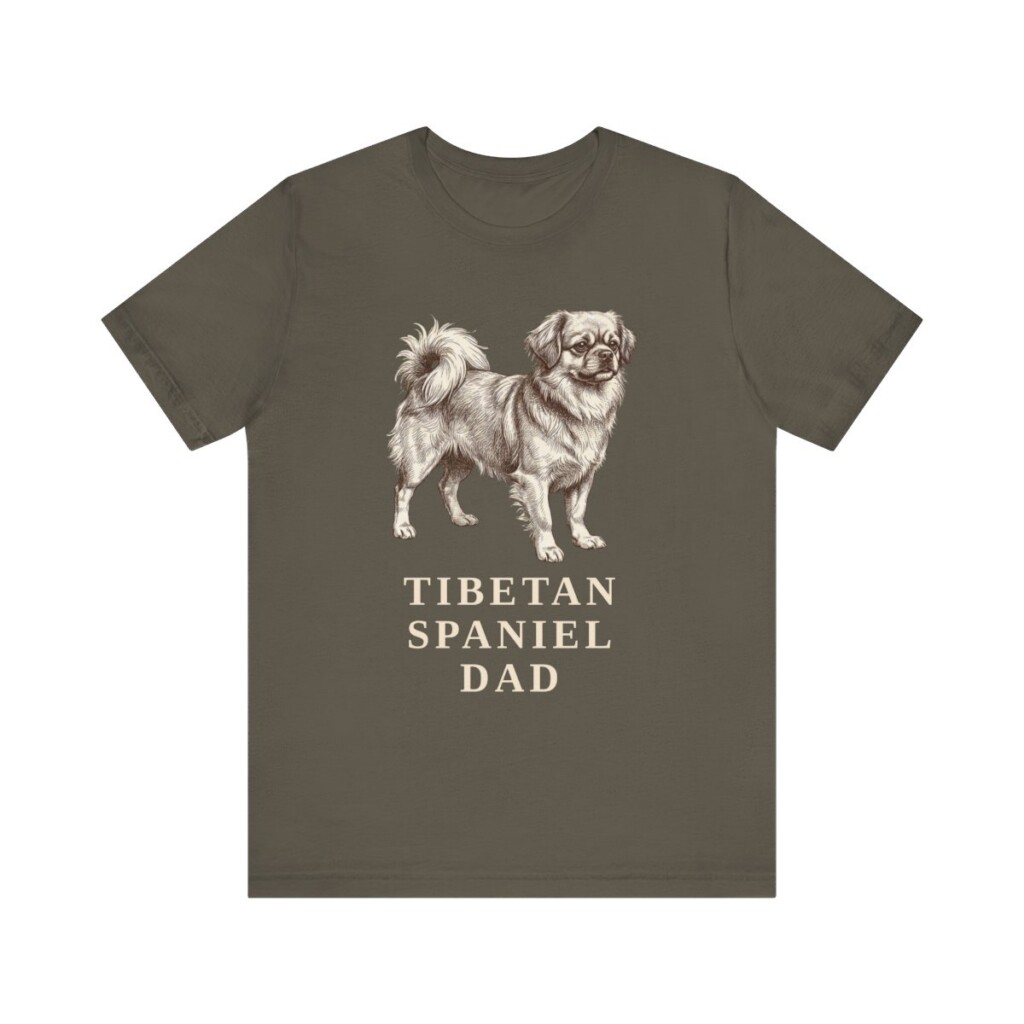 Tibetan Spaniel Dad Shirt, Vintage Dog Sketch Tee, Dog Dad Gift