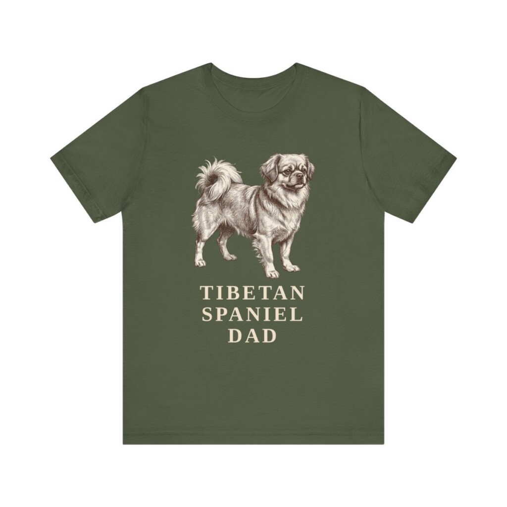 Tibetan Spaniel Dad Shirt, Vintage Dog Sketch Tee, Dog Dad Gift