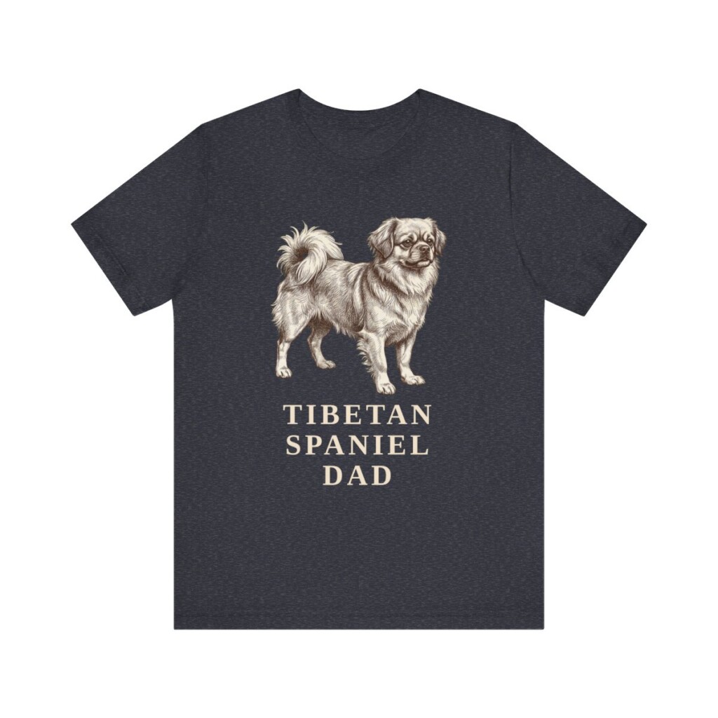 Tibetan Spaniel Dad Shirt, Vintage Dog Sketch Tee, Dog Dad Gift