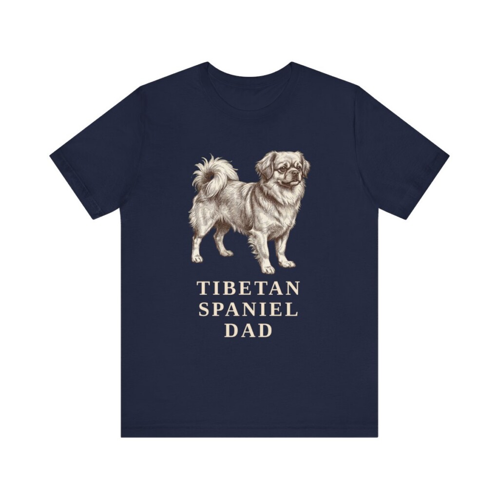 Tibetan Spaniel Dad Shirt, Vintage Dog Sketch Tee, Dog Dad Gift
