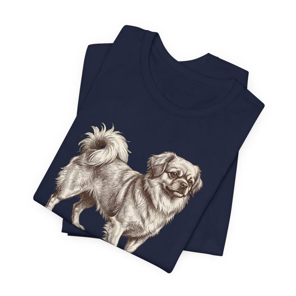 Tibetan Spaniel Dad Shirt, Vintage Dog Sketch Tee, Dog Dad Gift