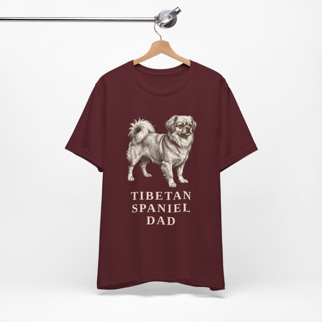 Tibetan Spaniel Dad Shirt, Vintage Dog Sketch Tee, Dog Dad Gift