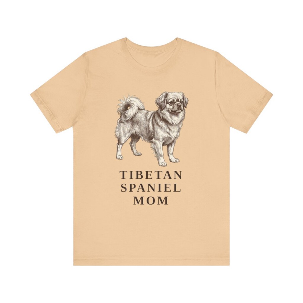 Tibetan Spaniel Mom Shirt, Vintage Dog Sketch Tee, Dog Mom Gift