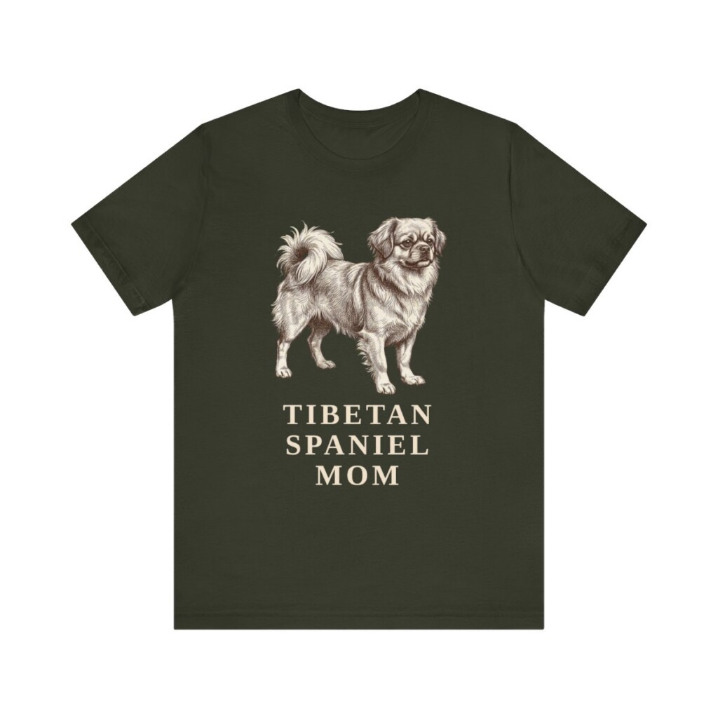 Tibetan Spaniel Mom Shirt, Vintage Dog Sketch Tee, Dog Mom Gift