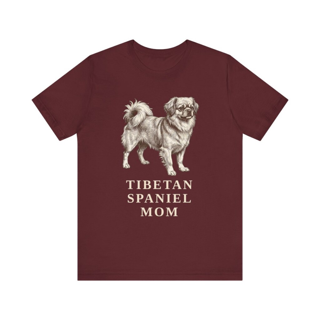 Tibetan Spaniel Mom Shirt, Vintage Dog Sketch Tee, Dog Mom Gift