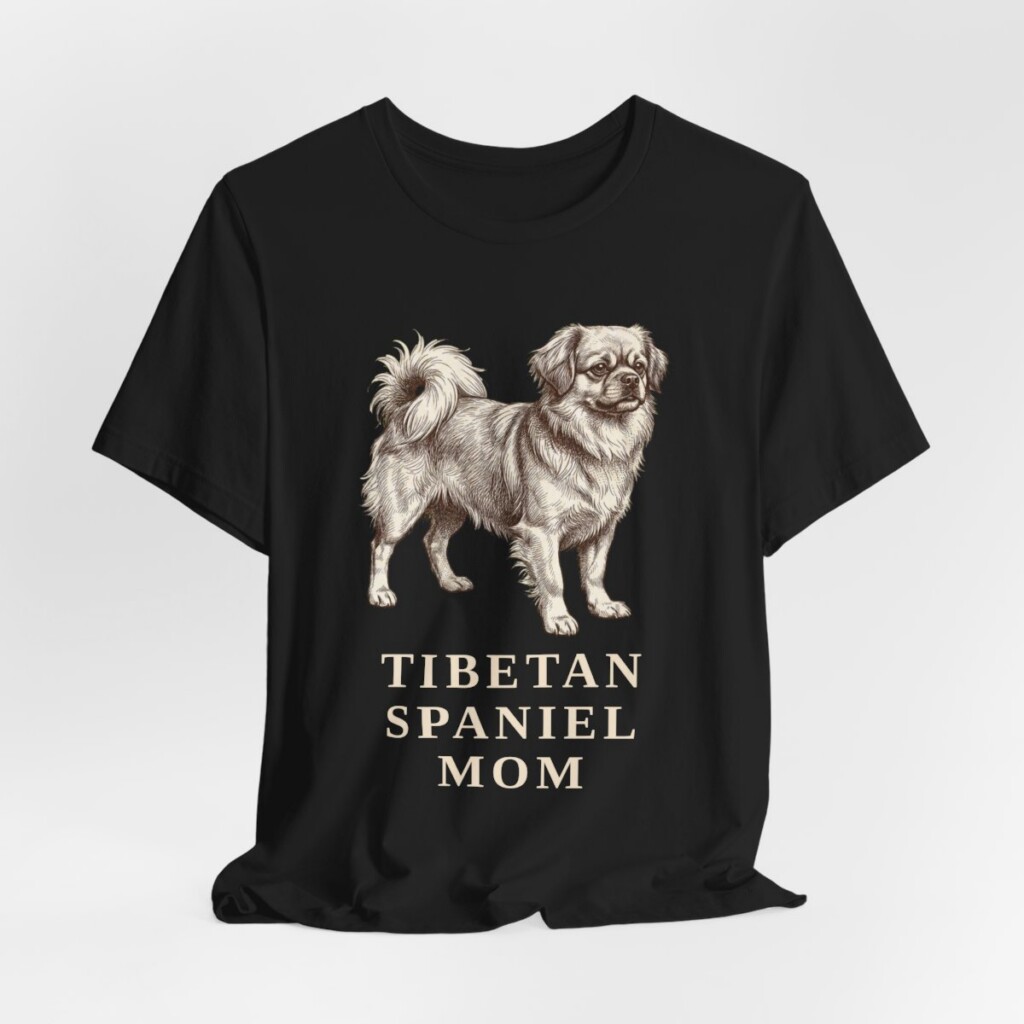 Tibetan Spaniel Mom Shirt, Vintage Dog Sketch Tee, Dog Mom Gift