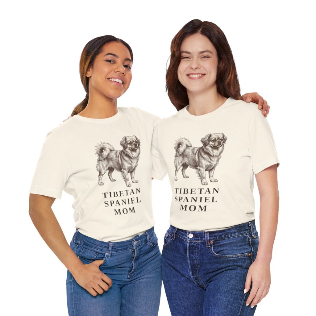 Tibetan Spaniel Mom Shirt, Vintage Dog Sketch Tee, Dog Mom Gift