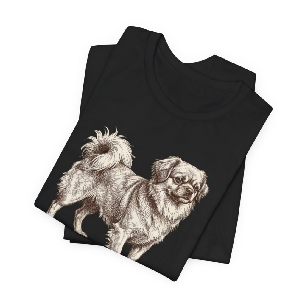Tibetan Spaniel Lover Shirt, Vintage Dog Sketch Tee, Dog Lover Gift