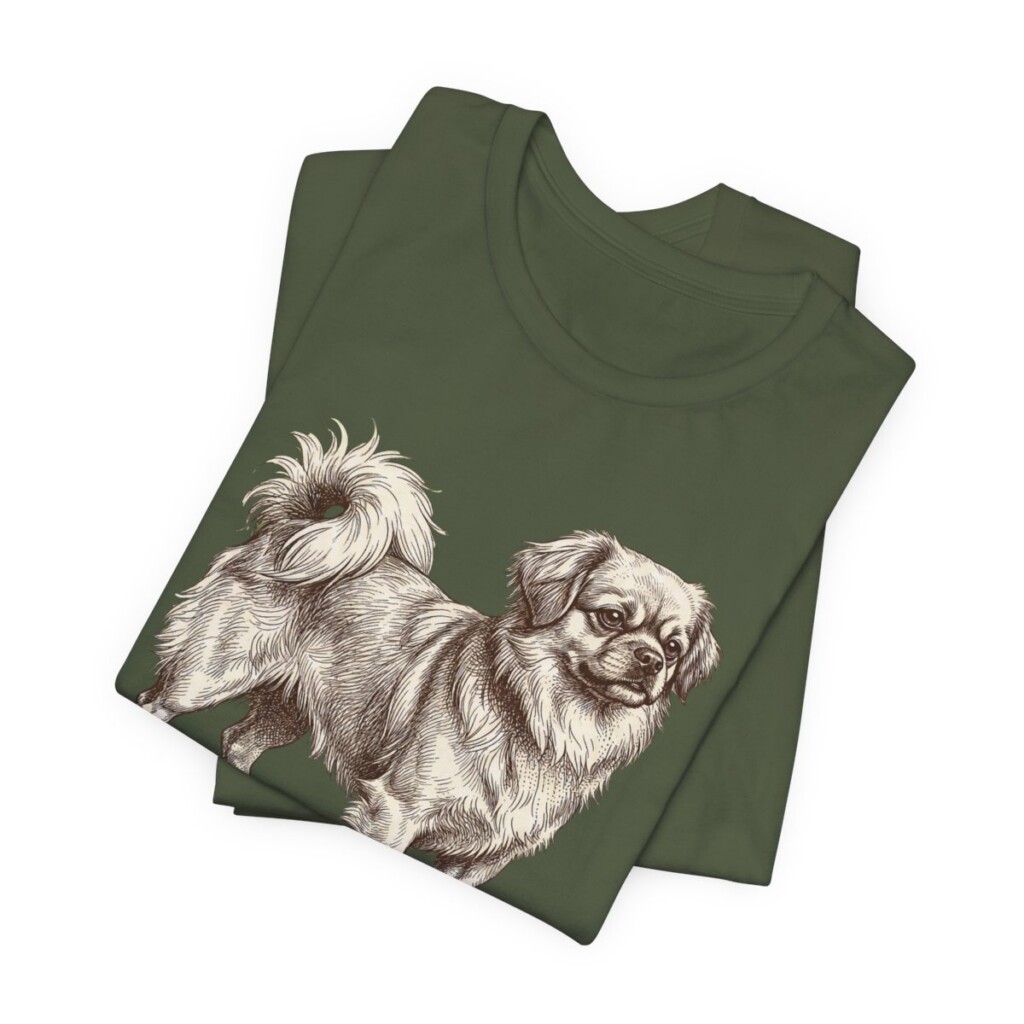 Tibetan Spaniel Humor Shirt, Vintage Dog Sketch Tee, Dog Humor Gift