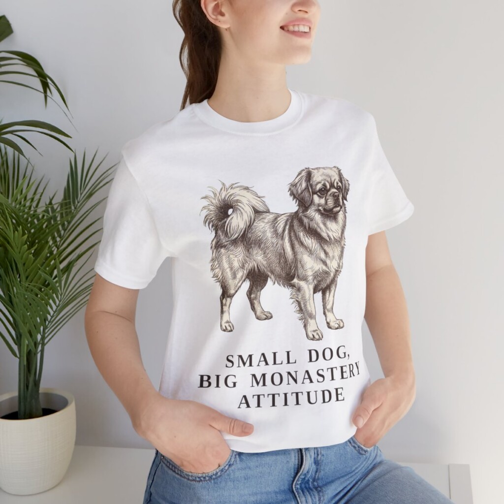 Tibetan Spaniel Humor Shirt, Vintage Dog Sketch Tee, Dog Humor Gift
