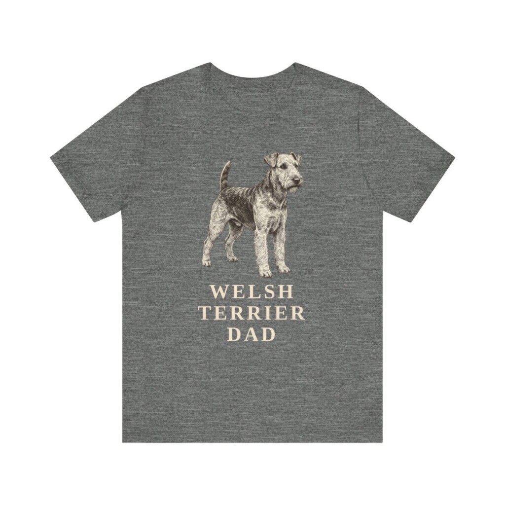 Welsh Terrier Dad Shirt, Vintage Dog Sketch Tee, Dog Dad Gift