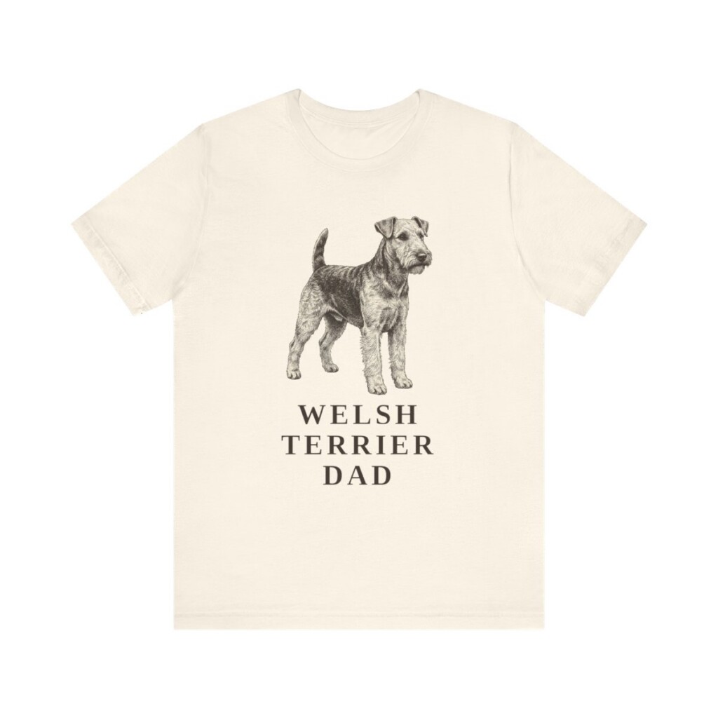 Welsh Terrier Dad Shirt, Vintage Dog Sketch Tee, Dog Dad Gift