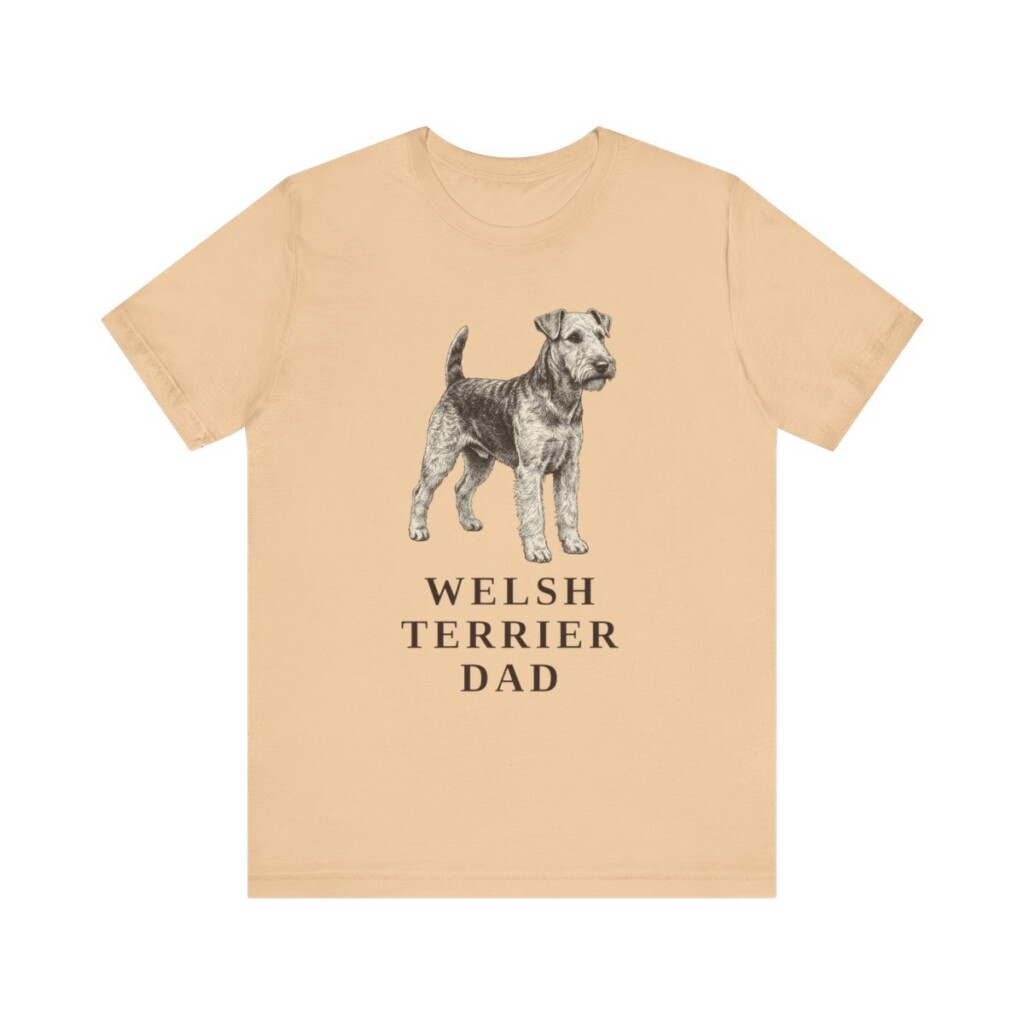 Welsh Terrier Dad Shirt, Vintage Dog Sketch Tee, Dog Dad Gift