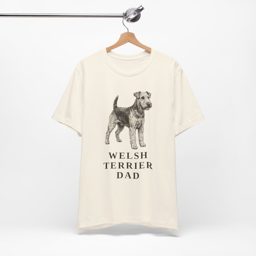 Welsh Terrier Dad Shirt, Vintage Dog Sketch Tee, Dog Dad Gift