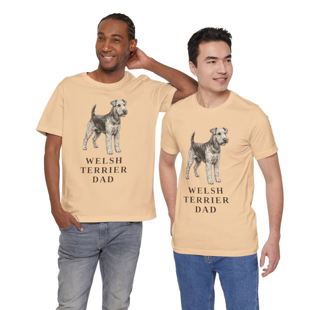 Welsh Terrier Dad Shirt, Vintage Dog Sketch Tee, Dog Dad Gift