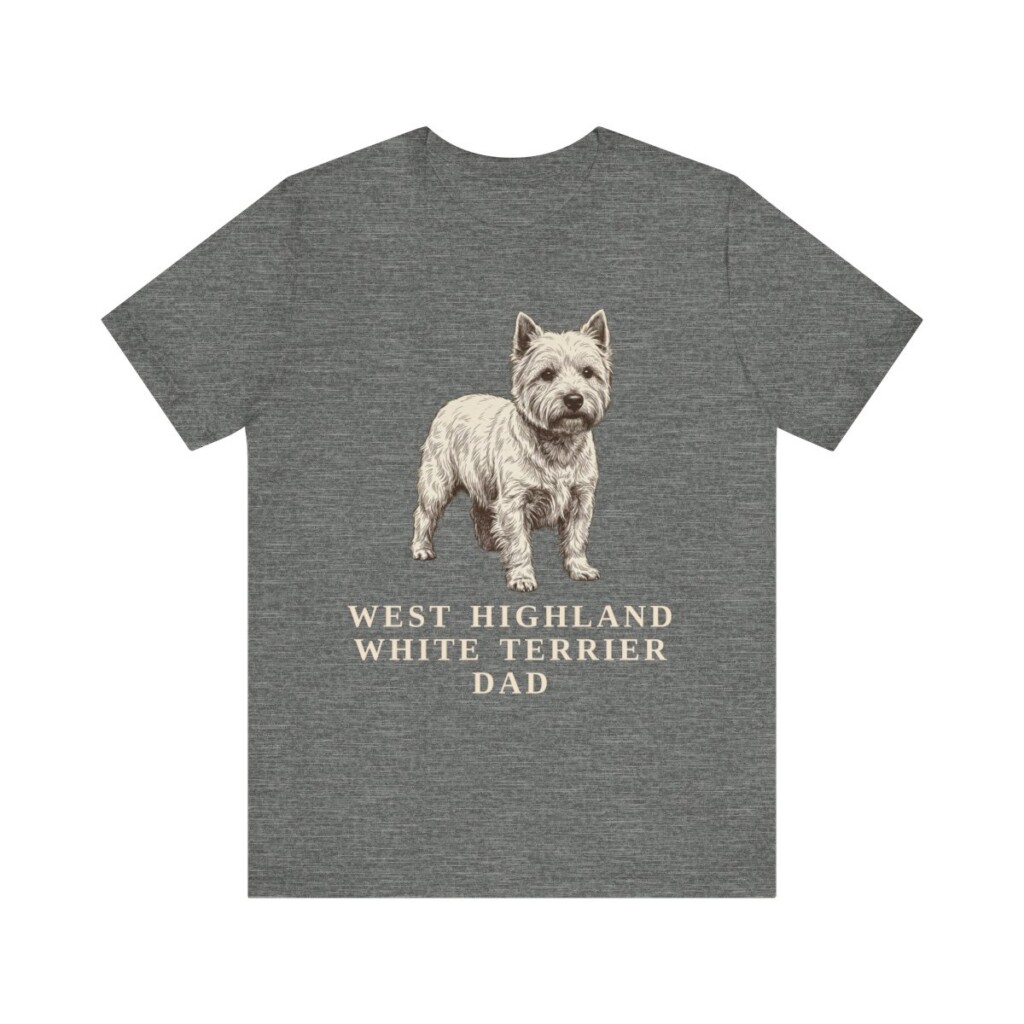 West Highland White Terrier Dad Shirt, Vintage Dog Sketch Tee, Dog Dad Gift