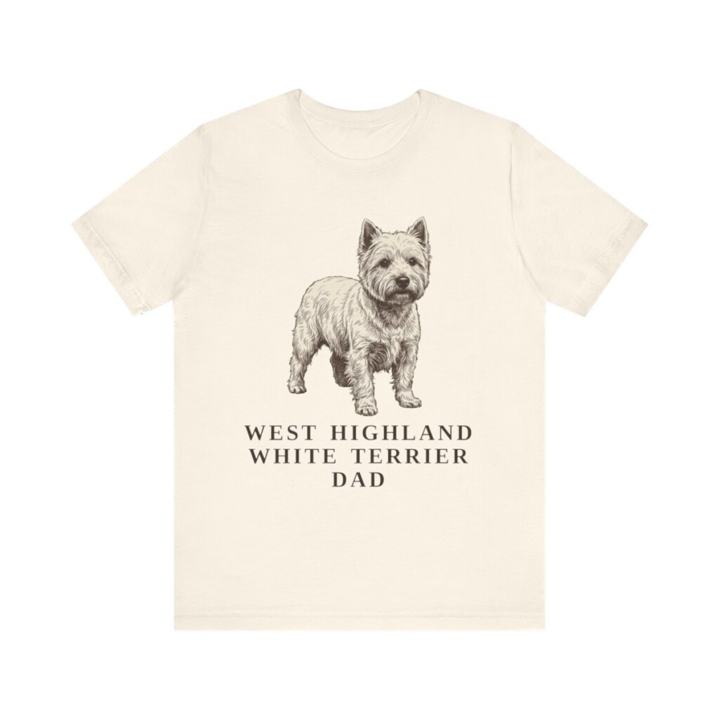 West Highland White Terrier Dad Shirt, Vintage Dog Sketch Tee, Dog Dad Gift