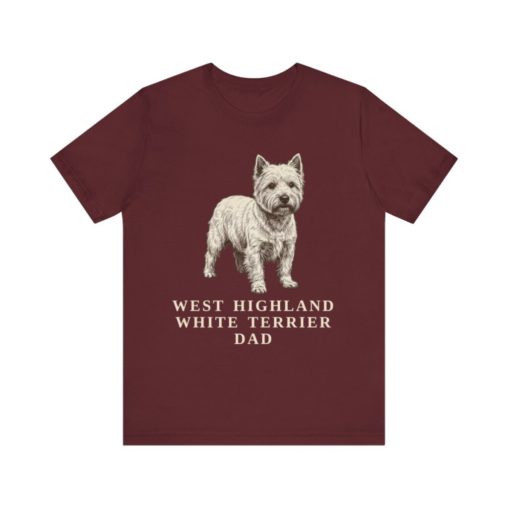 West Highland White Terrier Dad Shirt, Vintage Dog Sketch Tee, Dog Dad Gift