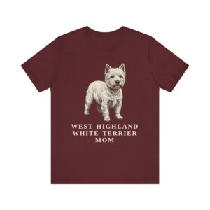 West Highland White Terrier Mom Shirt, Vintage Dog Sketch Tee, Dog Mom Gift