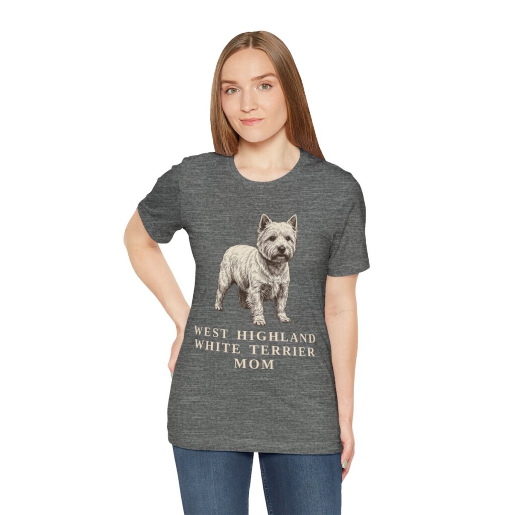 West Highland White Terrier Mom Shirt, Vintage Dog Sketch Tee, Dog Mom Gift