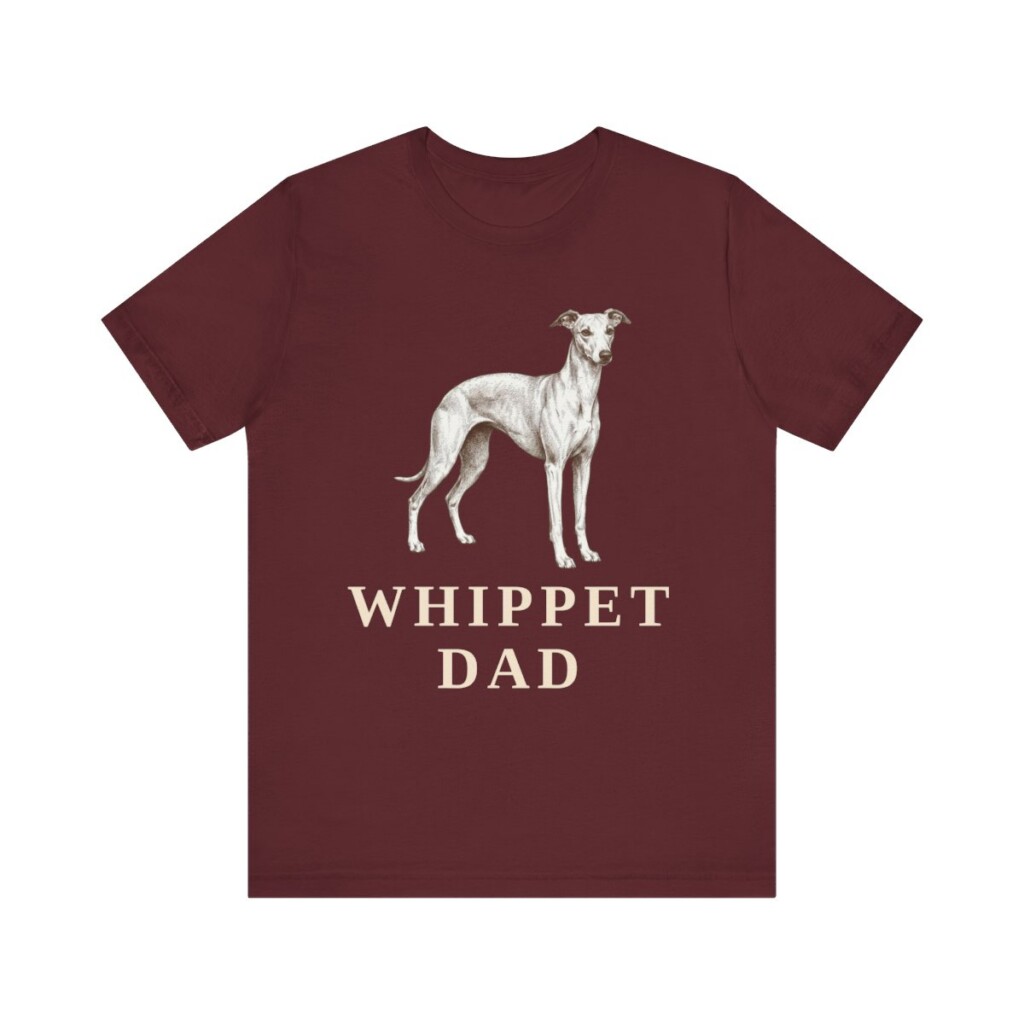 Whippet Dad Shirt, Vintage Dog Sketch Tee, Dog Dad Gift