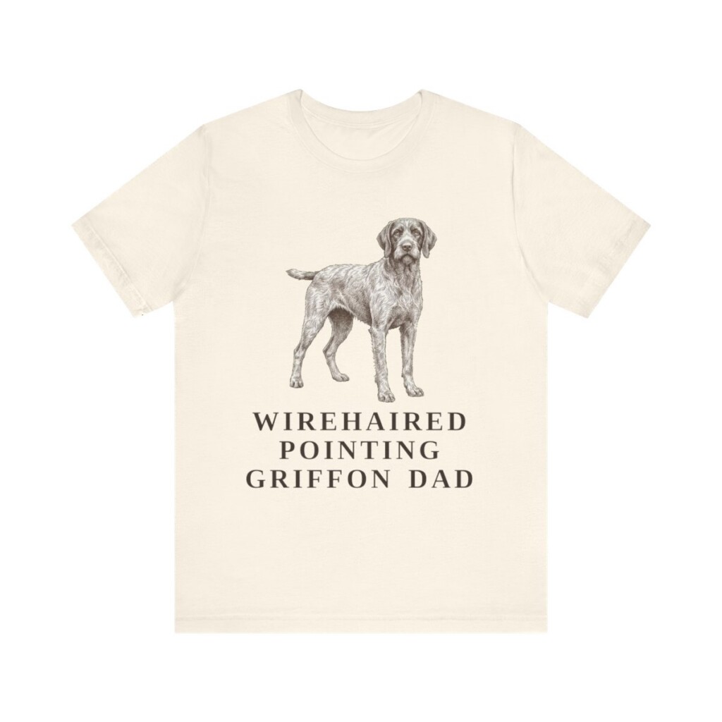 Wirehaired Pointing Griffon Dad Shirt, Vintage Dog Sketch Tee, Dog Dad Gift