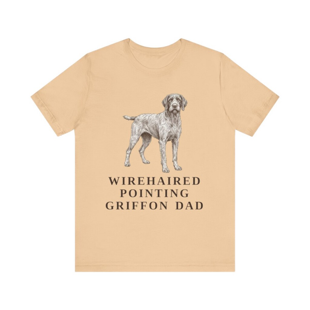 Wirehaired Pointing Griffon Dad Shirt, Vintage Dog Sketch Tee, Dog Dad Gift
