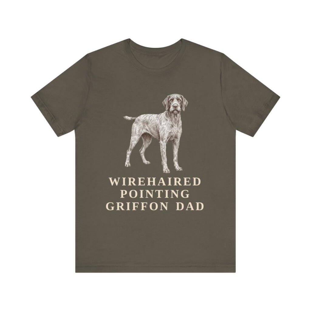 Wirehaired Pointing Griffon Dad Shirt, Vintage Dog Sketch Tee, Dog Dad Gift
